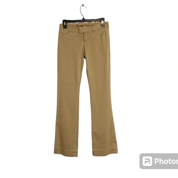 ezra Pants - Ezra Fitch pants womens SZ w24 flare low rise retro school girl  NWT tan